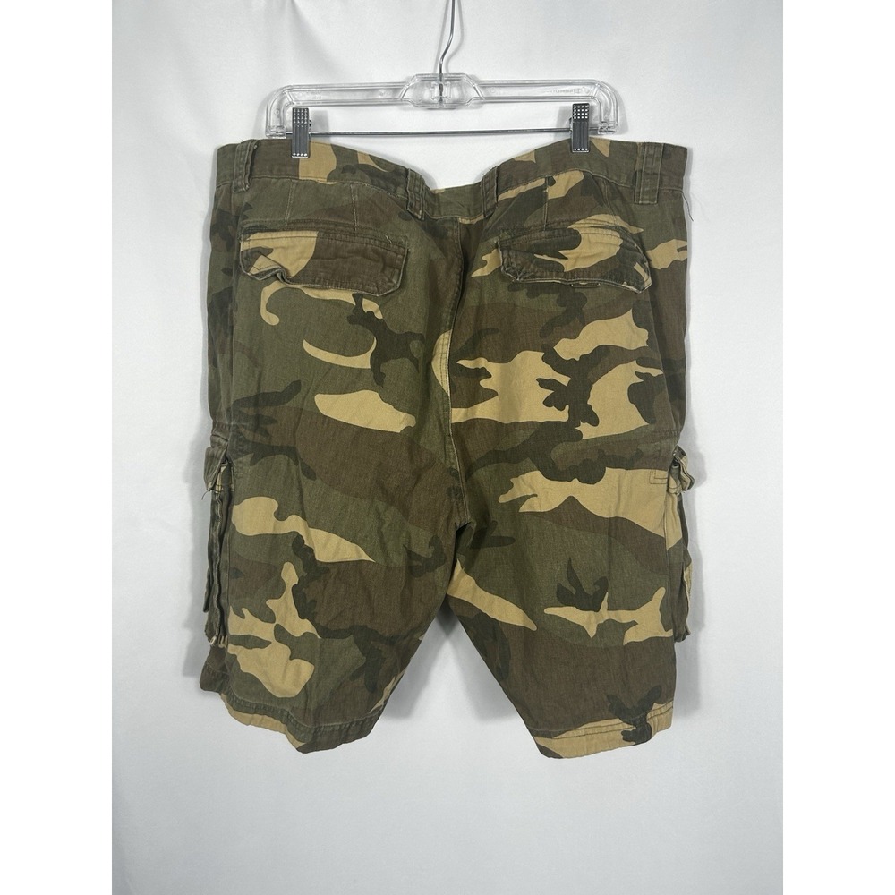 Mens Y2K Camo Cargo Shorts Size 42 Woodland Army Military Work Utility Baggy